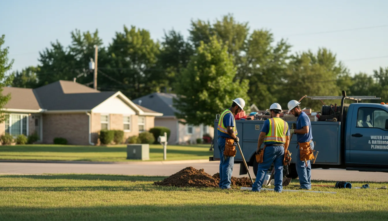 Residential water line and bathroom plumbing service in Brady, TX